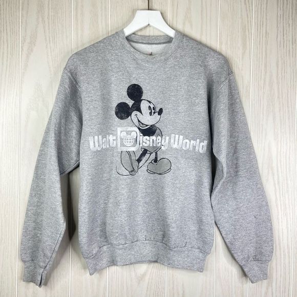 Disney Tops - Hanes Women's Gray Walt Disney World Crew Neck Pullover Fleece Sweatshirt Size S